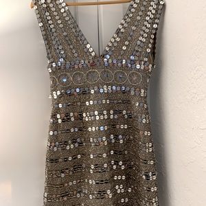 Silver sequin dress